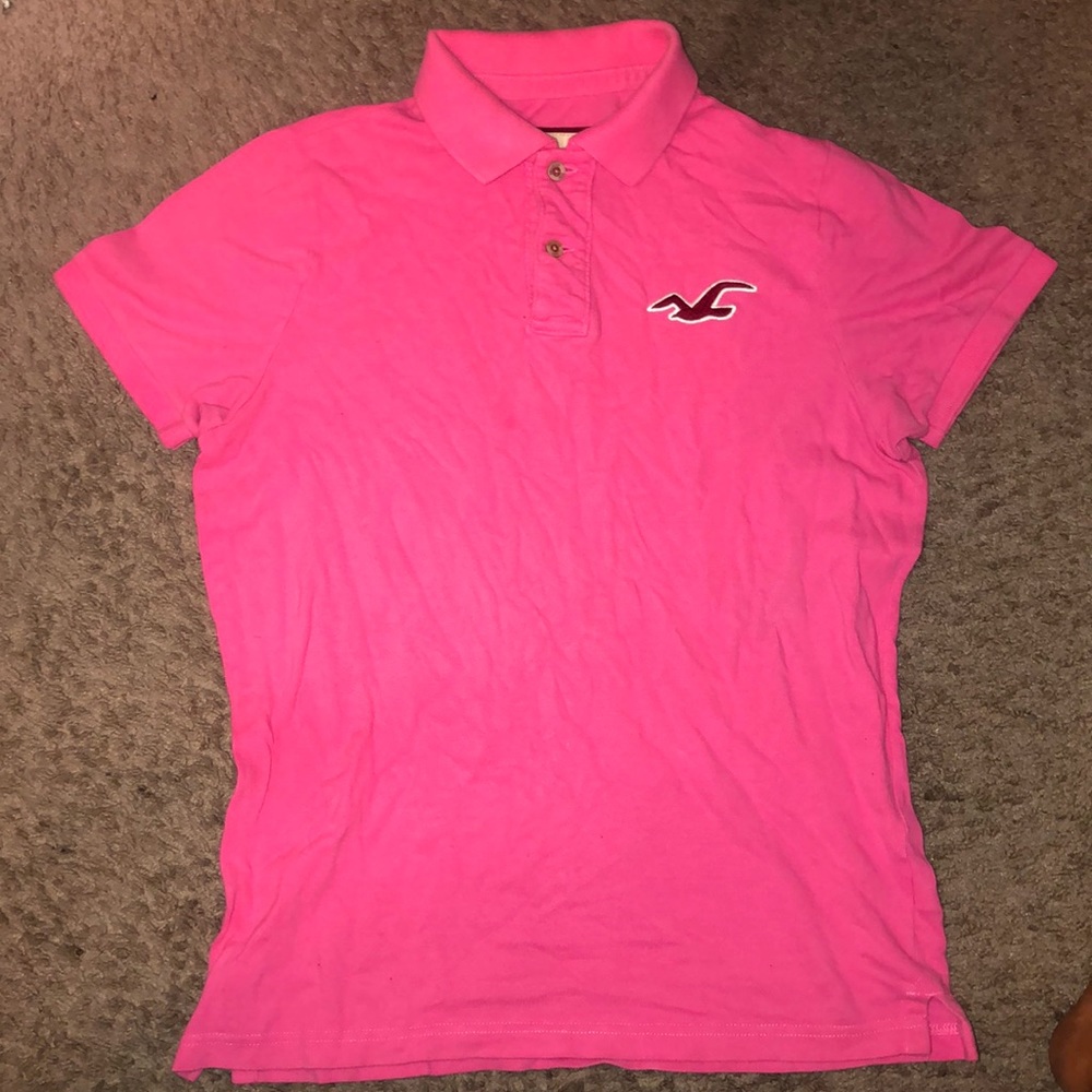 Pink Hollister collar shirt